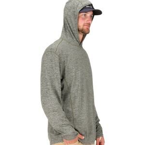 Simms Men's Bugstopper Hoody Quickdrying Long Sleeve Hooded Heathered Green - M